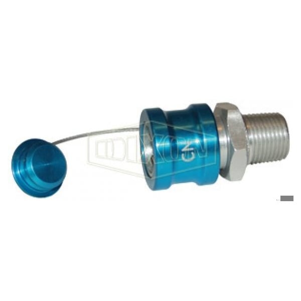 FloMAX Standard Coolant Nozzle Ball Lock with Plug, 1/2 in Nominal, MNPT, Aluminum, Domestic